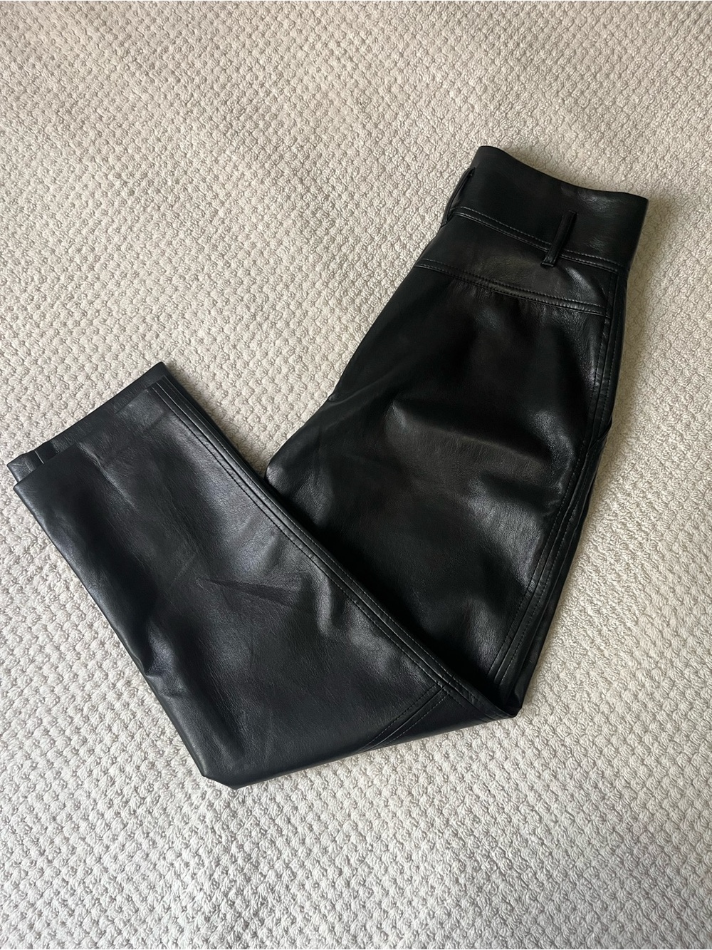 Wilfred Black Straight-Leg business professional office faux Leather Pants